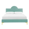 thumbnail image 5 of Modway Sunny Performance Velvet King Bed in Mint, 5 of 10