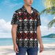 thumbnail image 3 of Balery Skull santa hat Camisas hawaianas de manga corta para hombre, camisas playeras de corte holgado, camisas de vacaciones con botones,Medium, 3 of 7