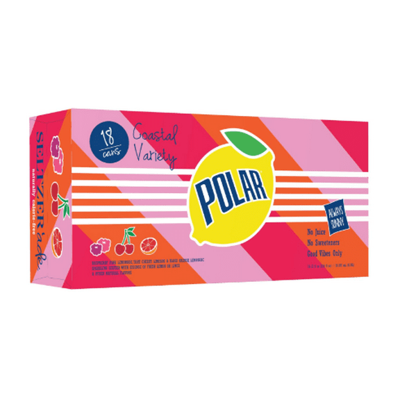 Polar Seltzer'ade Coastal Variety Pack, 12 fl oz cans, (18 pack)
