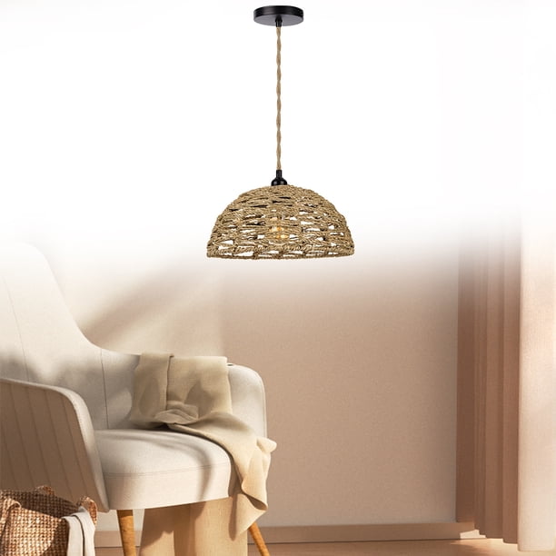 Pantalla Lámpara Cuerda Decorativa para Sala Estar Granja