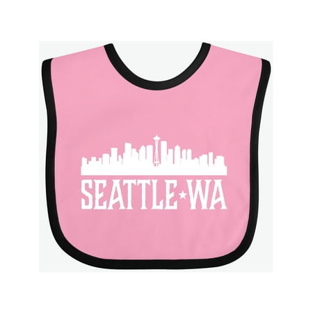 

Inktastic Seattle Washington Skyline WA Cities Gift Baby Boy or Baby Girl Bib