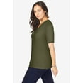 thumbnail image 3 of Jessica London Women's Plus Size Stretch Cotton Square Neck Tee, 3 of 6