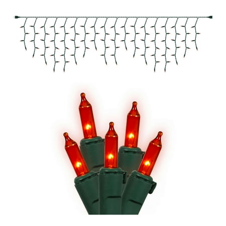 Vickerman 100 Amber Mini Light Icicle Light on Green Wire  9  Christmas Light Strand price history on PriceWatchPro
