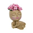 thumbnail image 1 of Face Planters Flower Pots Resin Head Planter Cute Face Plant Pot Closed Eyes, 1 of 4