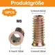 thumbnail image 2 of Paquete de 20 inserciones de rosca de tuerca hexagonal para muebles de aleación de Zinc M6/M8/M10, inserciones de madera, surtido de tuercas, 2 of 5