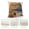 thumbnail image 4 of SHANXI Throw Pillow Case Holds a Cup of and Orange Glazed Linen Square Cushion Cover Standard Pillowcase for Men Women Home Decorative Sofa Armchair Livingroom 24x24in, 4 of 5