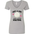 thumbnail image 3 of Inktastic Just a Girl Who Loves Volleyball Women's V-Neck T-Shirt, 3 of 5