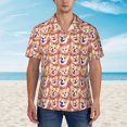 thumbnail image 4 of Balery Corgi Head with Floal Print Men's Hawaiian Shirts Short Sleeve Beach Shirt Relaxed Fit Vacation Button Down Shirts-Large, 4 of 9