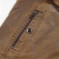 thumbnail image 5 of Nmnitkp Leather Jacket Men High Quality Fabric Fleece Men's Faux Leather Jacket Windproof Motorcycle Bomber Jacket Slim Fit Winter Coat with Zipper Pockets(Plus Size), 5 of 9