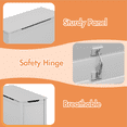 thumbnail image 5 of PORKISS Toy Box for Boys Girls, Wooden Kids Toy Chest with Storage Bench and Safety Hinged-Lid, Modern Toy Storage Organizer for Living Room, Bedroom, Toddler Room, Grey, 5 of 12