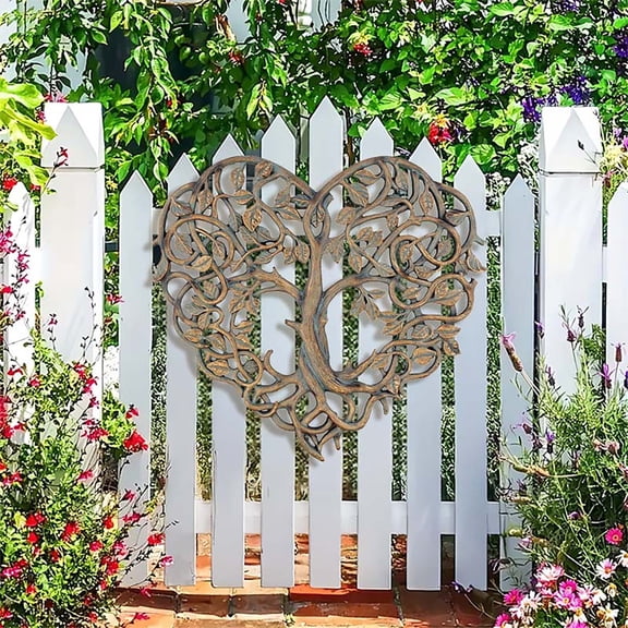 AuroraX Modern Metal Wall Art Decor Iron Wall Hanging Ornament Black Geometric Large Waterproof Outdoor Yard Wall Decoration