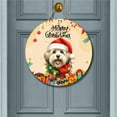 thumbnail image 2 of Merry Christmas Santa Havanese Scarf Twinkling Lights Xmas Holiday Round Wood Sign Havanese Dog Lover Gifts Idea Hanging Wall Home Decor - 00022, 2 of 5