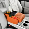 thumbnail image 1 of Car Armrest Riser Pad with Wireless Charging, Nappa Leather Console Organizer, Dual Cup Holders, Side Pocket Storage for Enhanced Driving Comfort & Phone Power, 1 of 8