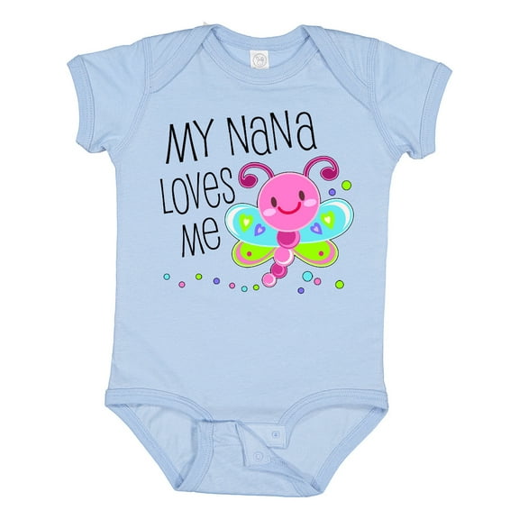 Inktastic My Nana Loves Me Cute Dragonfly Boys or Girls Baby Bodysuit