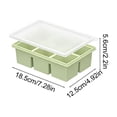thumbnail image 3 of Bandeja grande para cubitos de hielo, molde de silicona con tapa, 6 compartimentos, 125 ml cada una caja de almacenamiento de hielo grado alimentario para congelar, sopa salsa de caldo, repostería, 3 of 6