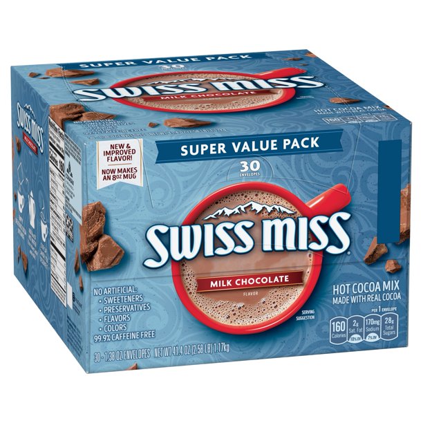 Swiss Miss Classics Milk Chocolate Hot Cocoa Mix Envelopes, 30 Packets