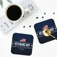thumbnail image 4 of Honeii Happy Veterans Day Print Leather Coaster Set of 4, Ideal for Safeguarding Your Furniture from Drinks Spills and Effortless Cleanup-Square, 4 of 6