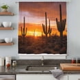 thumbnail image 4 of Western Cactus Sunset Sheer Curtains 63 Inches Long, Modern Abstract Art Retro Light Filering Curtains, Breathable Simi Curtain Privacy Drapes for Living Room Bedroom Lightweight Window Treatment, 4 of 9