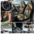 thumbnail image 2 of Yuyamidu Horse Car Seat Cover Set of 16 Aztec Western Auto Steering Wheel Cover Seat Belt Strap Pad Cup Holder Rear View Mirror Cover Handbrake Gear Shift Knob Cover Car Shade Keychain, 2 of 7