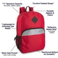 thumbnail image 3 of Trailmaker 17" Backpack – Reflective School Backpack with Padded Straps, Water Bottle Pockets for Kids & Adults, School Travel Camp (Red), 3 of 13