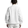 thumbnail image 5 of CFLVAEK Half Zip Sweatshirt for Women Solid Color Lapel Workout Sweatshirts Casual Long Sleeve Fall Pullovers White L, 5 of 7