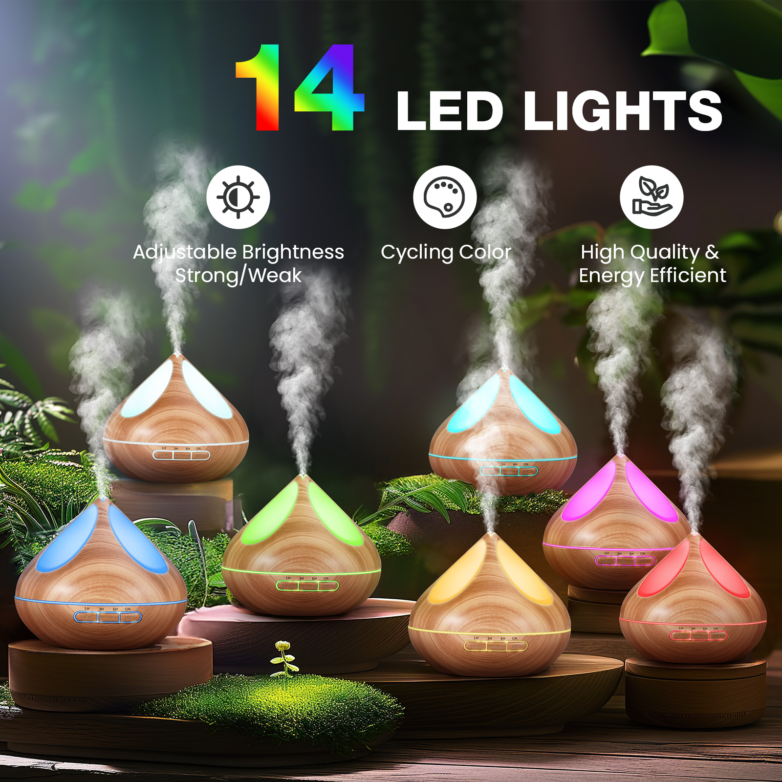 Noahstrong 500ml Essential Oil Diffuser with 8 Oil Set photo 3