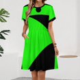 thumbnail image 2 of Shego Halloween Costume Dress Summer Street Style Dresses Female Short Sleeve Printed Sundress, 2 of 7