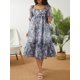 thumbnail image 4 of SAYOO Vestido de Mujer, Cuello Cuadrado con Volantes de Verano, Manga Corta abullonada, de una Pieza SAYOO  Moda, 4 of 9