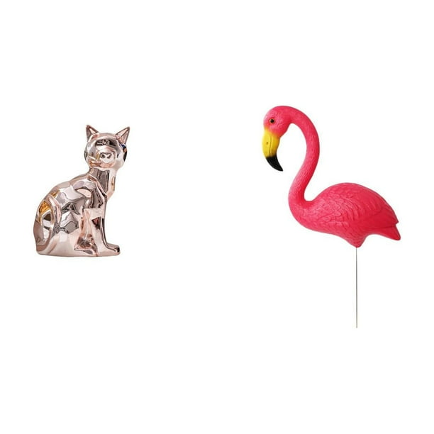Estatua De Gato Y Pájaro, Figura Decorativa, Escultura Animal, Adorno Artístico Para Chimenea, Jardín, Accesorios Para Jardín De Hadas, Escultura De Flamenco Para Jardín, Ideal Para La