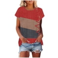 thumbnail image 1 of Camiseta de Manga Corta de las Mujeres de Cuello Redondo de Impresión Casual Top de las Señoras, Poliéster Ligero para el Hogar Diario Y Cómodo, 1 of 9
