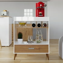 Boahaus Ashbourne Bar Cabinet with Drawer, Shelves & Wine Rack, Space-Saving Design