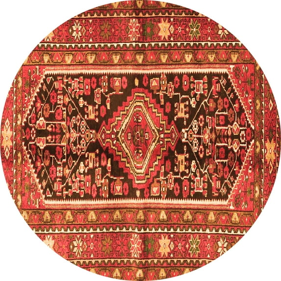 Ahgly Company Indoor Round Persian Orange Traditional Area Rugs, 5' Round