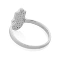 thumbnail image 2 of 925 Sterling Silver White CZ Hamsa Hand Good Luck Ring Band - Size 8, 2 of 2