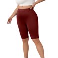 thumbnail image 4 of Tumotour Yoga Shorts For Women Plus Size Yoga Pants Half Shorts Solid Color Lace Elastic High Waisted Running Workout Gym Shorts, 4 of 9