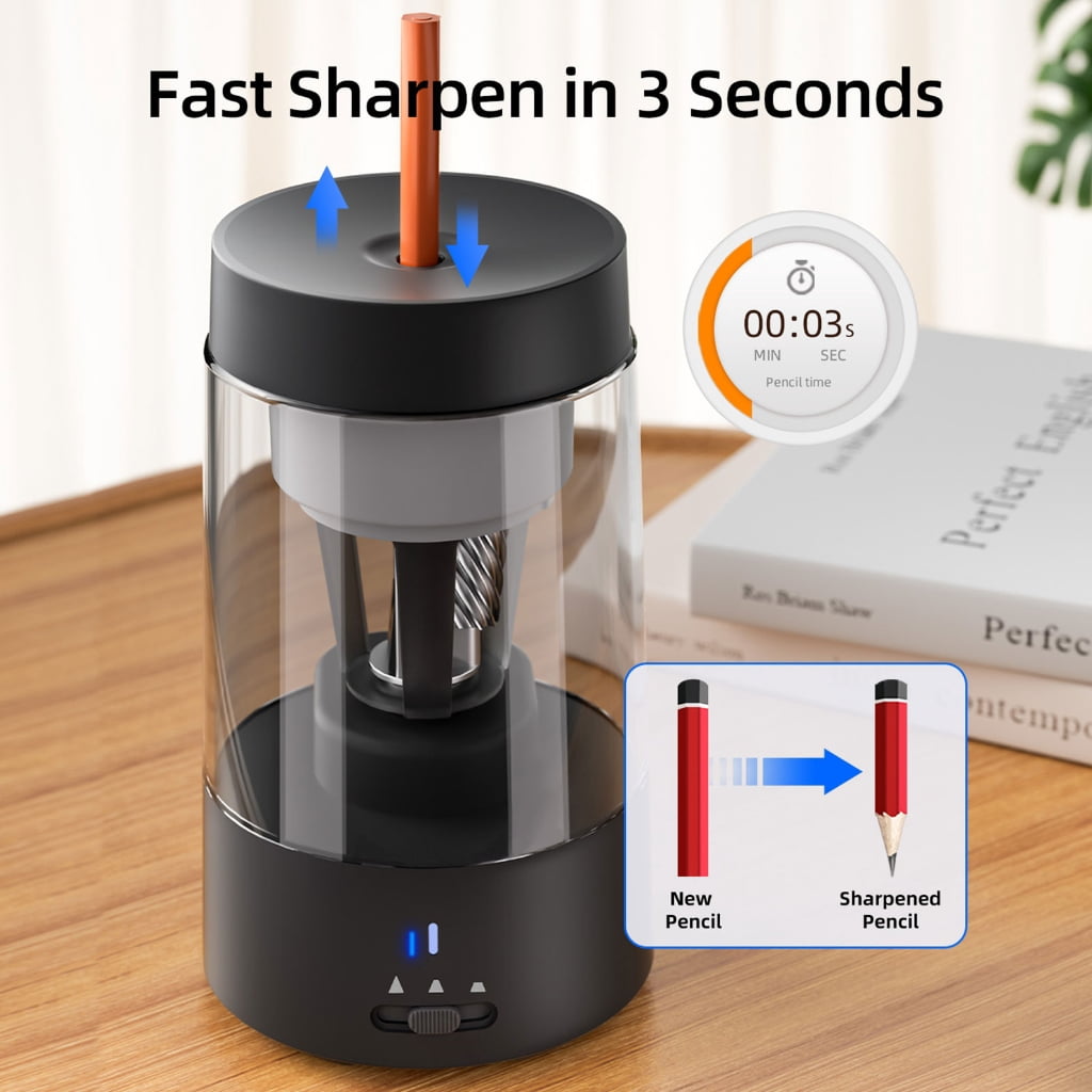 Battery Operated Pencil Sharpener Rapid Charging Type C Connection