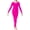 Hot Pink, variant on Shiny Long-Sleeve Scoop-Neck Unitard for Girls Ballet Gymnastics Full Body Footless Leotard Performance Bodysuit for Girls Ballet Gymnastics Dance Class