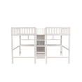 thumbnail image 5 of Twin Over Twin Size Loft Bed with 2 Desks and Storage Staircase, Wood Bed Frame with Open Book Shelf,Solid Wood Slats and Safety Guardrails,No Spring Box Needed, 5 of 7