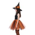 thumbnail image 6 of Slccxzc Women's Tutu Skirt Set, Witch Hat & Striped Tights for Party Orange, 6 of 7