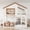 Beige, variant on Harper & Bright Designs Full Size House Bunk Bed with Bookshelf and Window, Full over Full Bunk Bed Frame with Safety Fence and Ladder for Boys and Girls, Beige