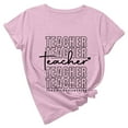 thumbnail image 1 of Hauts à Col Rond Amples pour Femmes Pull-Over Fluide Journée des Enseignants Imprimé Mignon Manches Courtes T-Shirt, 1 of 6