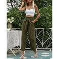 thumbnail image 4 of Eashery Pants for women Drawstring White Beach Pant Female Long Trousers Womens Cargo Pants (Solid Color,GN1,XL), 4 of 5