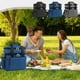 thumbnail image 1 of Bolsa térmica térmica extensible de 18L - Fiambrera térmica resistente e impermeable para trabajo, picnic, viajes • Correa ajustable en el hombro • Gris/negro/azul, 1 of 6