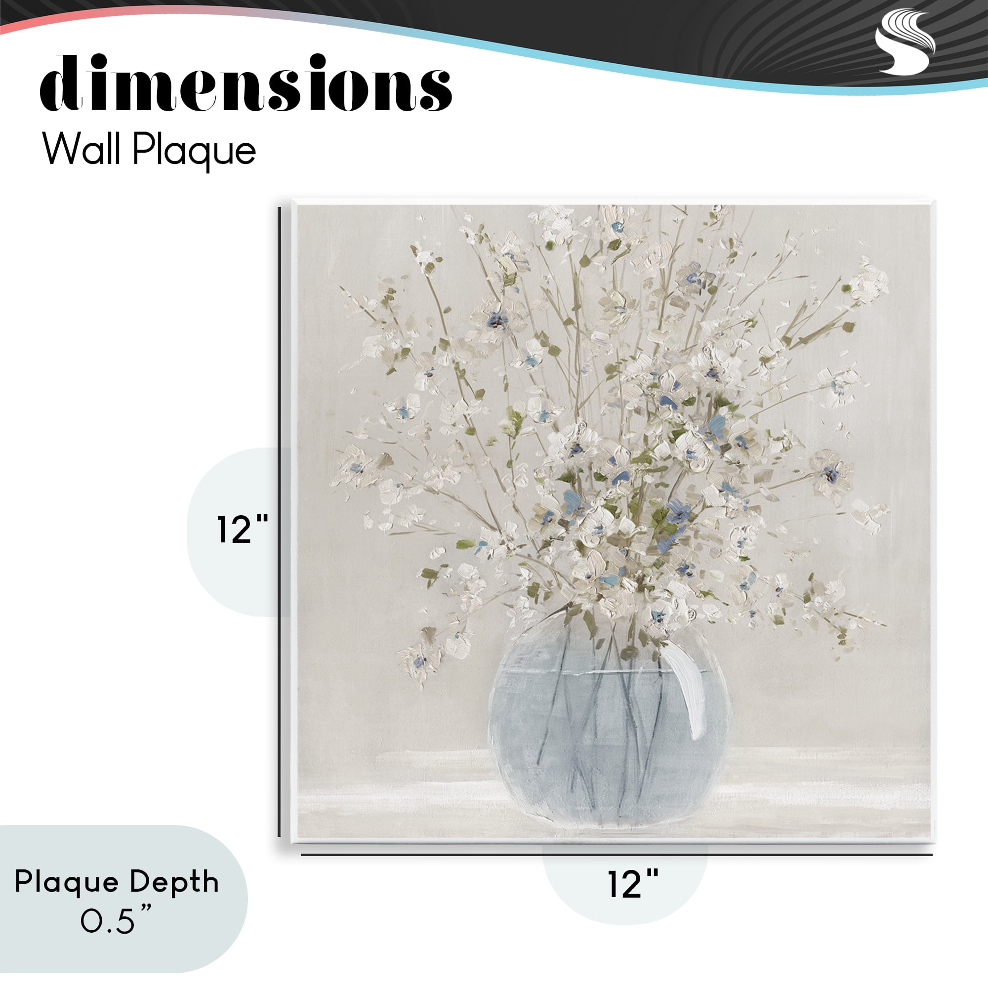 Stupell Industries Subtle Glass Vase Bouquet Wall Plaque Art, design by Carol Robinson