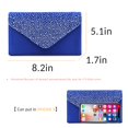 thumbnail image 4 of Milisente Clutch Purses For Women, Rhinestone Wedding Evening Clutch Envelope Crossbody Shoulder Satin Purse(Royal Blue), 4 of 4