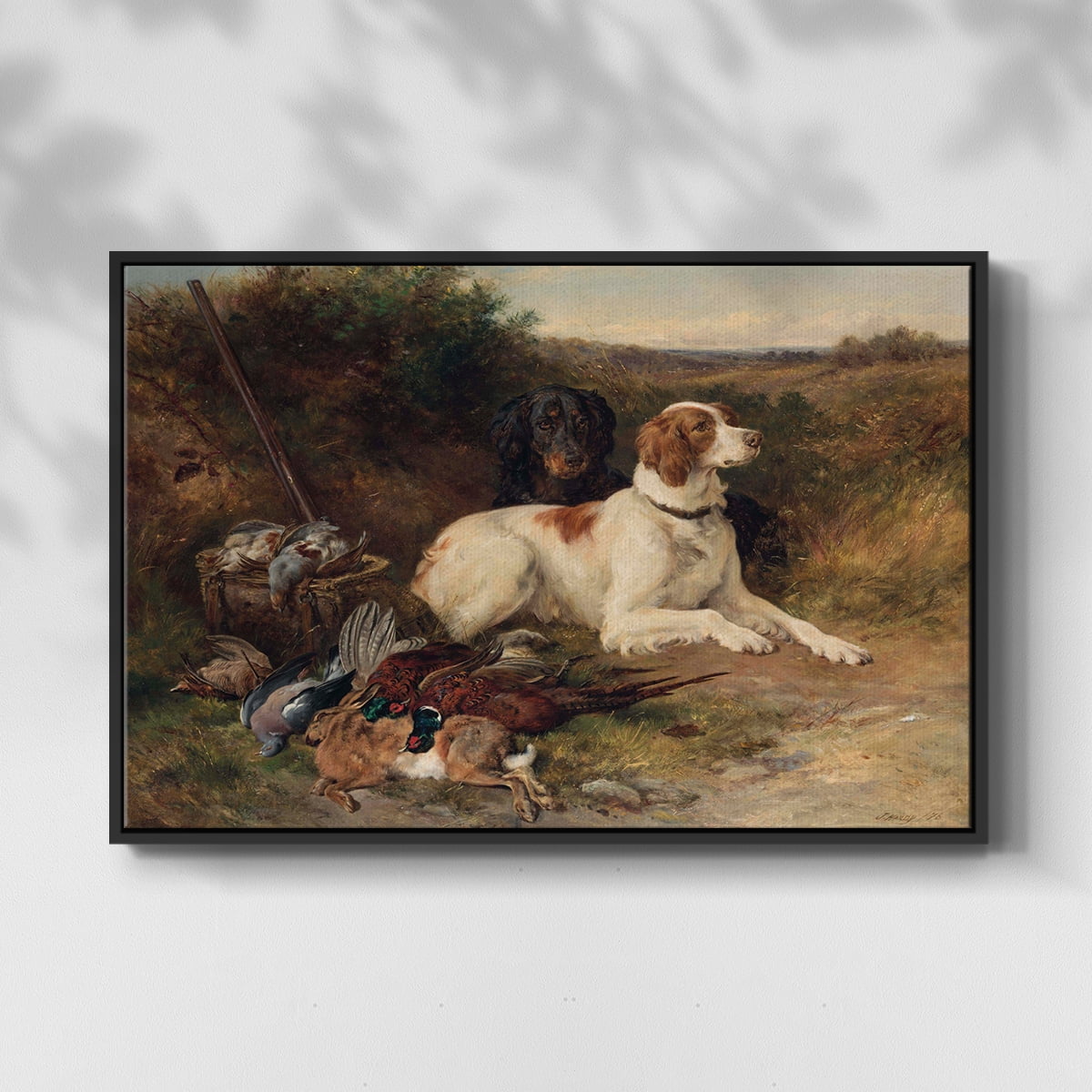 Vintage Animal Print-XIV By Wexford Home Framed in Black Wood Gallery Wrapped Canvas 27 in. x 41 in.