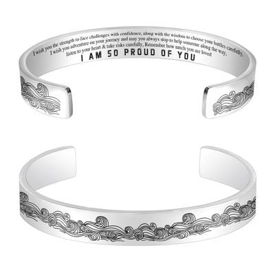 Yaoping Yaoping 1pcs Steel Bracelet Lettering I Am So Proud Of You Inspirational Bracelet Gifts Walmart Com Walmart Com