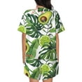 thumbnail image 3 of Bingfone Watercolor Green Tropical Print Pajamas Sets for Women Soft Short-Sleeved Pjs with Lounge Shorts Two Piece Sleepwear, 3 of 8