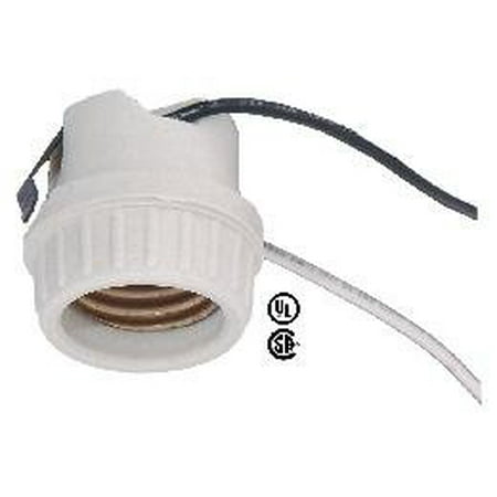 Porcelain Lampholder - Medium Base Porcelain Snap-In Lamp Holder Socket, Medium Base Porcelain Snap-In Lamp Holder Socket By B&P Lamp