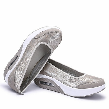 

Ruziyoog Shoes for Women Casual Summer Plus Size Clearance Clearance Fashion Women Air Cushion Platform Shoes Jelly Shoes Slip Sport Sneakers White 8.5