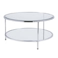 thumbnail image 2 of Southern Enterprises Table de Cocktail Risa à Dessus en Verre avec Tablette Miroir et Cadre Trépied, Chrome, 2 of 8